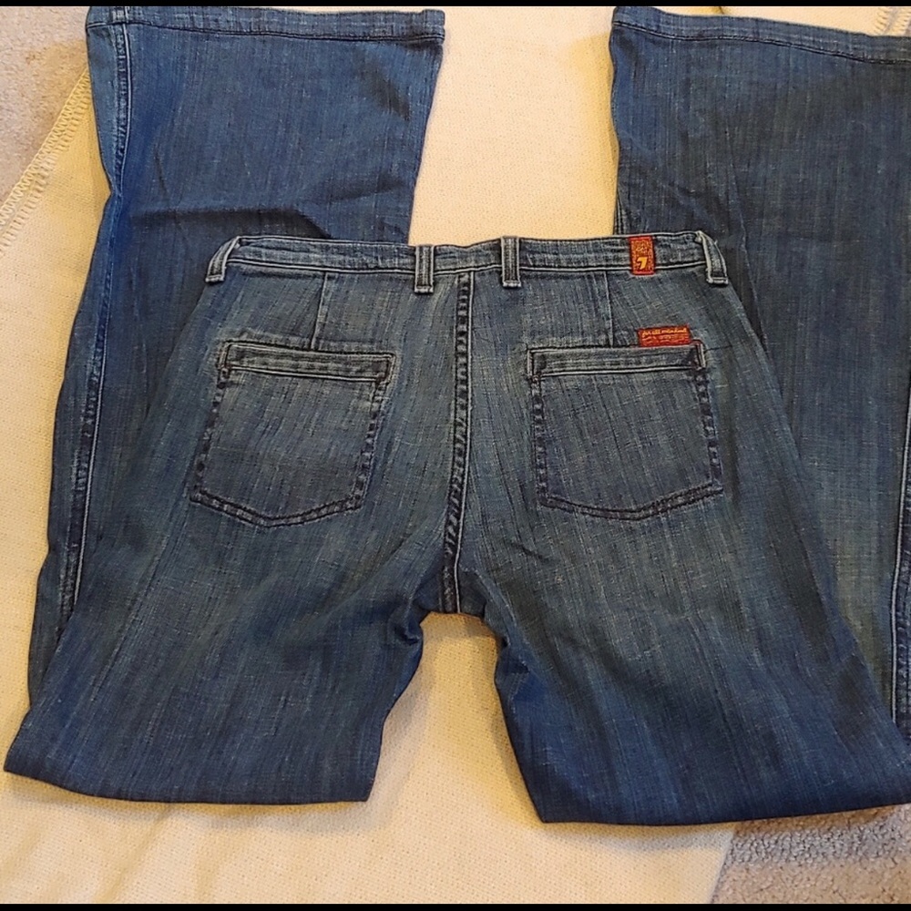 High waisted 7s for all mankind flared jeans.
